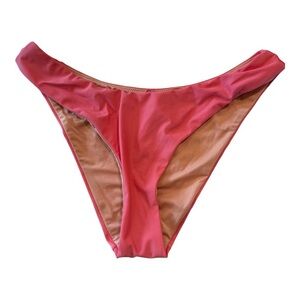 NEW J.Crew Curved-Waist Cheeky Bikini Bottom Solid Pink Medium UPF BC125 Med